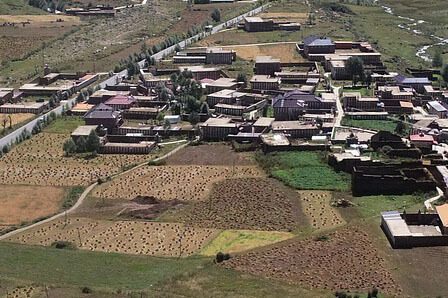 RSR drone aerial view of a village